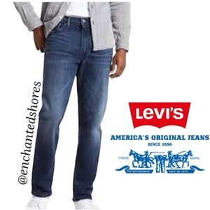 Levi’s 514 Authentic Red Tab Jeans Medium Dark Wash Blue Mens Size W33 L30